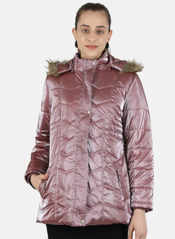 Women Pink Solid Jacket