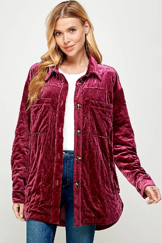 Rose Quilted Velvet Jacket